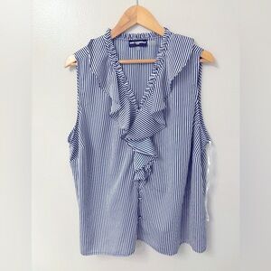 Karl‎ Lagerfeld Sleeveless Ruffle Tank Blouse NWOT